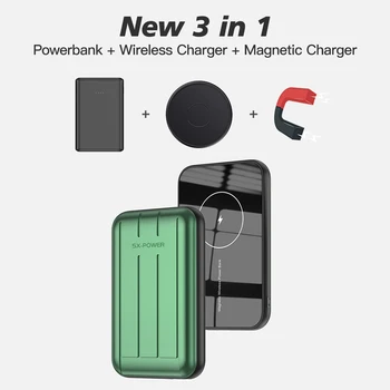 Bezdrôtový Magnetický Power Bank 5000mAh Nabíjačka 3 V 1 Bezdrôtovú Nabíjačku na iPhone 12 mini 12 Pro Max Rýchle Nabíjanie Externej Batérie