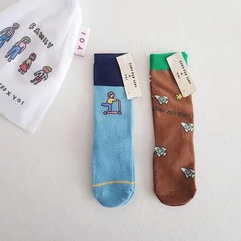 V Stock2020 2 Kusy detských Kreslených Ponožky Trubice Non-slip Ponožky Trubice Ponožky Študentov Baby Ponožky Bavlna Dievča, Chlapec Ponožky