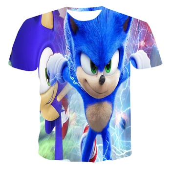 2021 Nové 3DT-Shirts Deti Móda【Sonic] vyzýva Ježko Krásne Deti Chlapci/Dievčatá/Cartoon Čaj O-Krku Oblečenie Letné Módy Bežné Topy