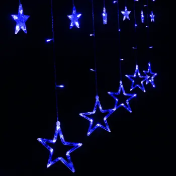 2,5 M 138LED Star Garland Led Záves Víla String Svetlo Sviatok Vianočný Svetlo Pre Svadobné Domáce Stranu Záhrady Ramadánu Dekorácie