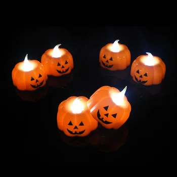 12Pcs/veľa Batériou Napájaný Tekvica LED Blikajúce Flameless sviečkach Halloween Dekorácie, Ozdoby Festival Strany Home Decor