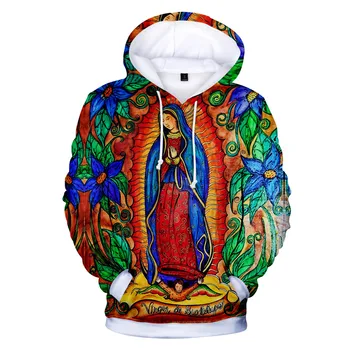 Panna Mária Z Guadalupe Panny Márie Katolíckej Mexiko hoodies harajuku 3D dizajn mikina streetwear Muži/Ženy, Deti Kabát s Kapucňou,
