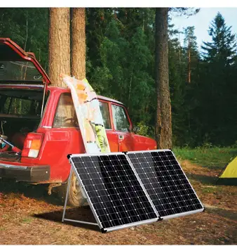 Dokio 200W(2 ks x100W) Skladací Solárny Panel +10A 12V/24V Regulátor Nabíjania skladací solárny panel Bunky/Systém Nabíjačku Solárny Panel