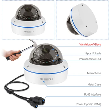MISECU 16CH POE Bezpečnostný kamerový Systém CCTV NVR Súpravy Vonkajšie Vnútorné 2MP Vandalproo Dome IP Kamera kamerový Systém Nastaviť