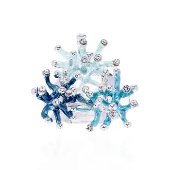 Nový Luxusný Smalt geometr Nastaviteľné Elastické Coral Prstene s Kameňom Dievčatá Trendy snubný Prsteň pre Ženy Šperky