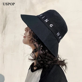 USPOP 2020 Nové vedro klobúky ženy list, výšivky panamský klobúk priedušnej bavlny slnko klobúky široký okraj letné klobúky
