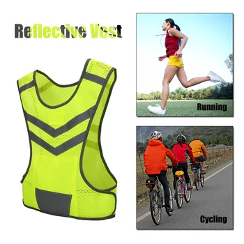 Nastaviteľné Vysokej Viditeľnosti Reflexné Bezpečnostné Vesta Nočný Beh A Cyklistika Ochranné Oblečenie Bezpečnosť Jazdy Bunda Cyklistické Oblečenie