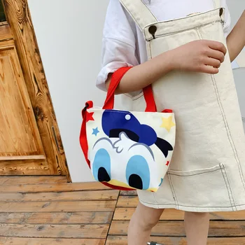 Disney karikatúry detí taška plátno kabelka, taška cez rameno Mickey mouse roztomilý Donald Duck dievča crossbody taška