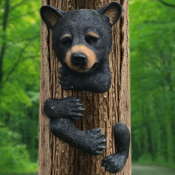 Najlepšie Predať Čierny Medveď, Strom Hugger Vonkajší Živice Stromu Socha Dary Alebo Záhradu Deco Socha Tvár pre Stromy