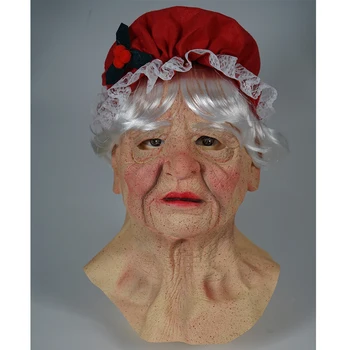 Eraspooky Realistické Pokožky Pani Claus, Santa Claus Cosplay Maska Vianočné Babička Plnú Tvár Latex Pokrývky Hlavy Dospelých Nový Rok Oblečenie