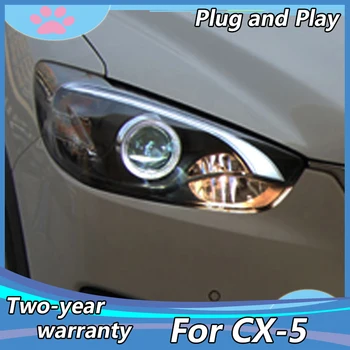 Auto Styling Head Lamp prípade Mazda CX-5 Svetlomety, LED Reflektor DRL Objektív Dvojitý Lúč, Bi-Xenónové HID auto Príslušenstvo