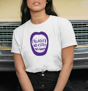 Calladita Č Estoy Mas Gvapa List Vytlačený Ženy Funny T-shirt Krátkym Rukávom Letné Looes Tees Topy 2020 Estetické Oblečenie Femme