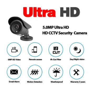 AHD Fotoaparát 5.0 MP 4MP bezpečnostné Kamery Sony IMX325 40M Nočné Videnie CCTV Kamera IR Vonkajšie Nepremokavé Bezpečnostná Kamera
