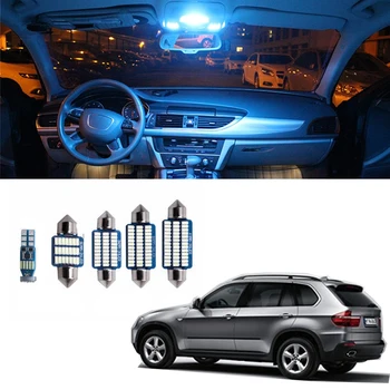 18pcs Auto Dome Svetlo Canbus LED Osvetlenie Interiéru Balík Súpravy White Ice Blue Mape Čítať Svietidlo vhodné na BMW X5 M E70 roky 2007-2012
