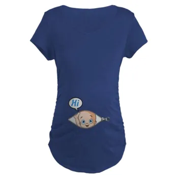 Materská šaty, Krátky Rukáv pre tehotné ženy, Kojace Karikatúra Tlače T-shirt Tehotenstva Oblečenie Žien na Materskej