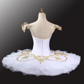Biele Zlato Klasický Balet Tutu Profesionálny Kostým Tutu Dospelých Súťaže Balet Tutus Kostýmy SD0036