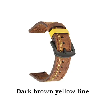 Retro Ledger Line pravej Kože Watchband 18 mm 20 mm 22 mm 24 mm pre Samsung Galaxy Sledovať 42mm 46 mm Náramok Watchband Popruh