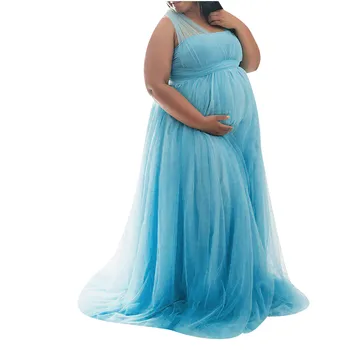 #50 Ženy Tehotné Čipky Dlho Spojov Kravatu Šaty Materskej Fotografie Rekvizity Oblečenie Pevné, Voľné, Bez Rukávov Bavlna Mama Šaty