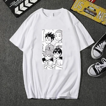 Haikyuu Vtipné Karikatúry Grafiky, T Shirt Muži Móda Japonské Anime T-shirt Lete Streetwear Tričko Hip Hop Top Tees Muž