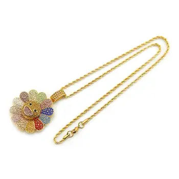 Európske a Americké zahraničného obchodu móda slnko kvetina náhrdelník čisté červené slnečnice prívesok šperky factory priamy predaj