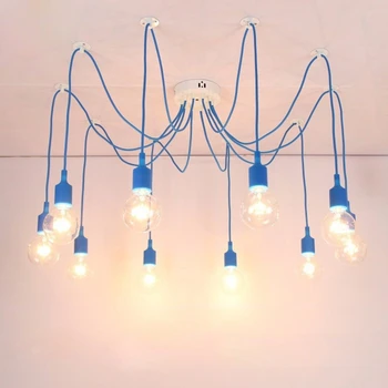 LukLoy DIY Prívesok Svetlo Závesné Lampy, Farebné Dlhé Káble Pavúk Svetlo Drop Svetlá pre Kuchyne, Obývacej Izby, Spálne Dekorácie