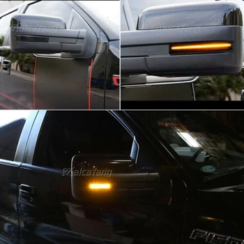 Údené LED Bočné Krídlo Dynamické Zase Signál Svetlo Prúdi Spätné Zrkadlo Indikátor Blinker Svetlo pre Ford F150 SVT Raptor 09-