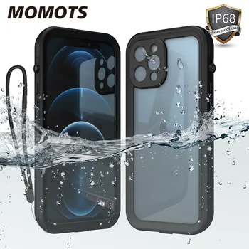 MOMOTS 360 Vodotesné puzdro pre iPhone 12 Pro Max 12 Mini Shockproof puzdro pre iPhone 11 Pro Max Vonkajší Bazén Telefón Prípade