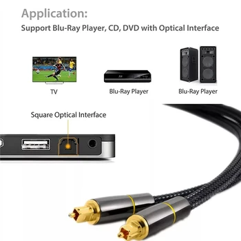 Digitálny Optický Audio Kábel SPDIF Vlákniny Toslink Reproduktorový kábel na tv box ps4 ps5 Zosilňovače Blu-ray Prehrávač Xbox 360 Soundbar 20m