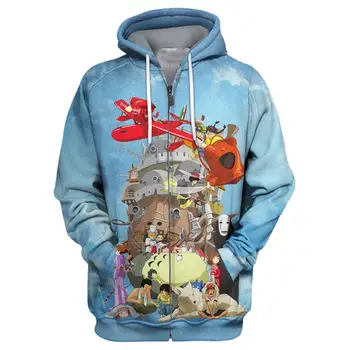 2019 Nové Módne Totoro Kawaii 3d Kapucňou, Anime Odvážneho Preč Vytlačené mikiny/Mikina/bunda Unisex Harajuku Bežné streetwear