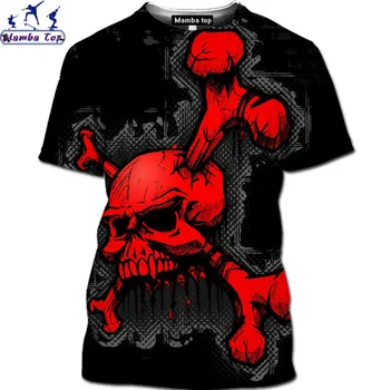 Mamba 3D Top Horror Demon pánske Tričko Bežné Harajuku Thunder Kvet Tričko Vianočné Vrchole Letné Krátky Rukáv Plameň Lebky T-shirt