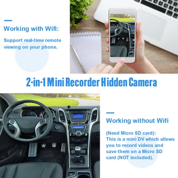 4K Mini WiFi Kamera, Smart Wireless Videokamera HD Malé Vačky Detekcia Pohybu Vlog Espia Nočné Videnie Video IP Webkameru 1080P