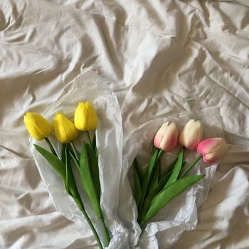 Tulipán Hodváb Kvet, Umelé Kvety, Svadobné Domáce Dekorácie