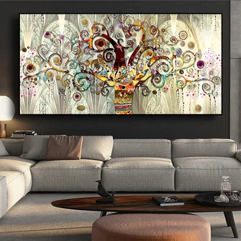 Gustav Klimt Šírku Stromu života, Maľovanie na Plátno Plagáty a Vytlačí Škandinávskych Wall Art Obrázok pre Obývacia Izba Cuadros
