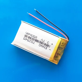 3ks 702545 3,7 V 850mAh lipo polymer lithium nabíjateľná batéria pre GPS, DVD, bluetooth záznamník e-book lampu LED fotoaparátu hodinky