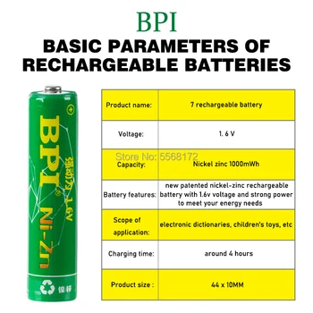 1.6 v AAA 1000mWh nabíjateľná batéria nizn Ni-Zn aaa 1,5 v batériou, Silný ako Ni-MH, Ni-Cd batérie