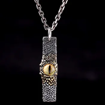 Výrobcov priame S925 mincový striebro šperky Thai striebro Seiko osobnosti unisex otvoriť tigrie oko prívesok