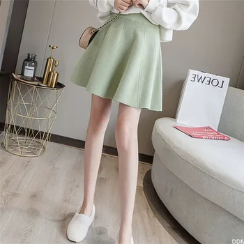 2020 kockované sukni, kórejský štýl biela skladaná sukňa skladaný mini sukne
