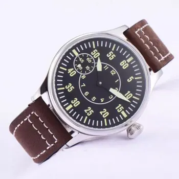 44 mm CORGEUT black dial 6497 Ručné Navíjanie Mechanické pánske hodinky z najznámejších luxusné značky Pohyb pánske Hodinky