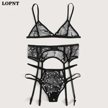 LOPNT 2020 Ženy, Erotické LingerieThree-bod Sexy Oka Tri-Dielny Oblek Pohodlné Vyšívané Tempation Nastaviteľné Podprsenka Nastaviť