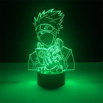 3d Led Nočné Svetlo Japonské Anime Naruto Hatake Kakashi Icha Paradaisu Obrázok Nočného pre Dieťa Spálňa Decor Stolná Lampa