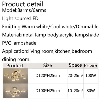 Domov Svetlá Moderné LED Luster Pre Obývacia Izba Jedáleň Salón Závesné Lampy Stropný Luster Osvetlenie Vnútorné Osvetlenie