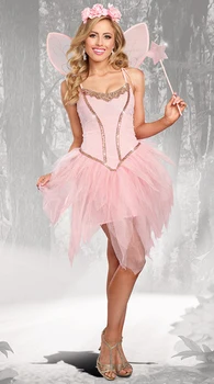 4Pcs/Set Halloween Kostýmy Pre Dospelých Žien Princezná Tinker Bell Kostýmy Sliepky Strany Ružová Anjel Elf Kvetinová Víla Šaty S Krídlami