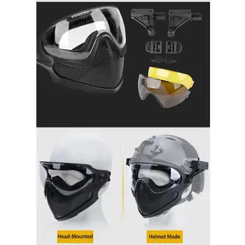 Airsoft Paintball Maska Anti-Fog Okuliarov Ocele Oka Prilby, Masky S Black/Yellow/Objektívu Taktické Lov BB Gun Strieľa Zariadenia