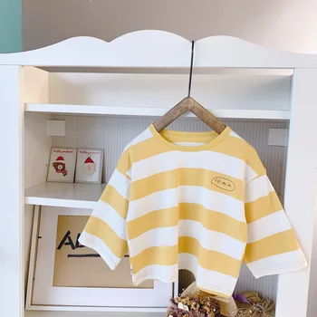 Bežné deti jarné oblečenie 2020 baby girl bavlna pruhované tričko s dlhým rukávom deti chlapci T košele a blúzky deti oblečenie