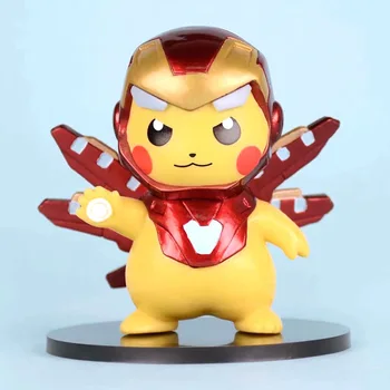 POKÉMON Pikachu Cosplay Iron Man, Thor MCU Pocket Monster Poké Model Akcie Obrázok Halloween darček Jeden Kus Hračky Pre Deti darček