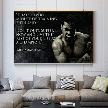 Nordic Muhammad Ali Motivačný Citát Plátno na Maľovanie Inšpiratívne Šport Plagáty a Tlačí na Steny Umenie Fotografie Domova