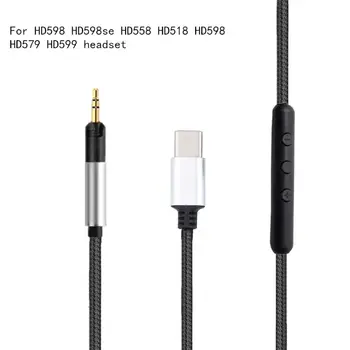 Headset, Náhradný Kábel pre -Sennheiser HD598 HD558 HD595 HD518/579/599Headphone Slúchadlá Drôtu 2,5 mm TYP-C Male S