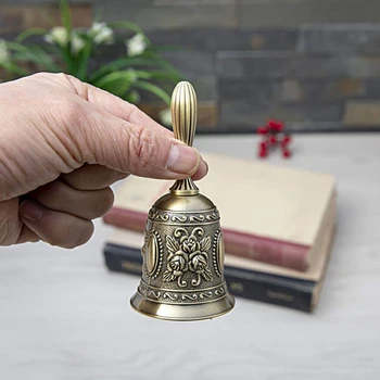 Ručné Bell, Kovové Tón Krúžok Alarm Ruke Držať Služby Hovoru Bell Ploche Bell Čaj Večera Bell Hry Bell, Vianočný Zvonček Zlato