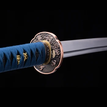 Real-Oceľ Ostrý Japonský Katana Ručné Biela Samuraj Meč Full-Tang Funkčné