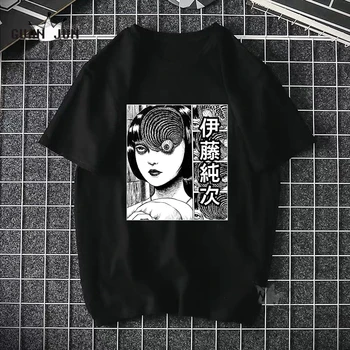 Horor Spiralizer Demonizer Vtipné Tričko Mužov Unisex Harajuku T-Shirt Tomie Junji Ito Japonskom Anime Tričko Grafický Hornej Tees Muž